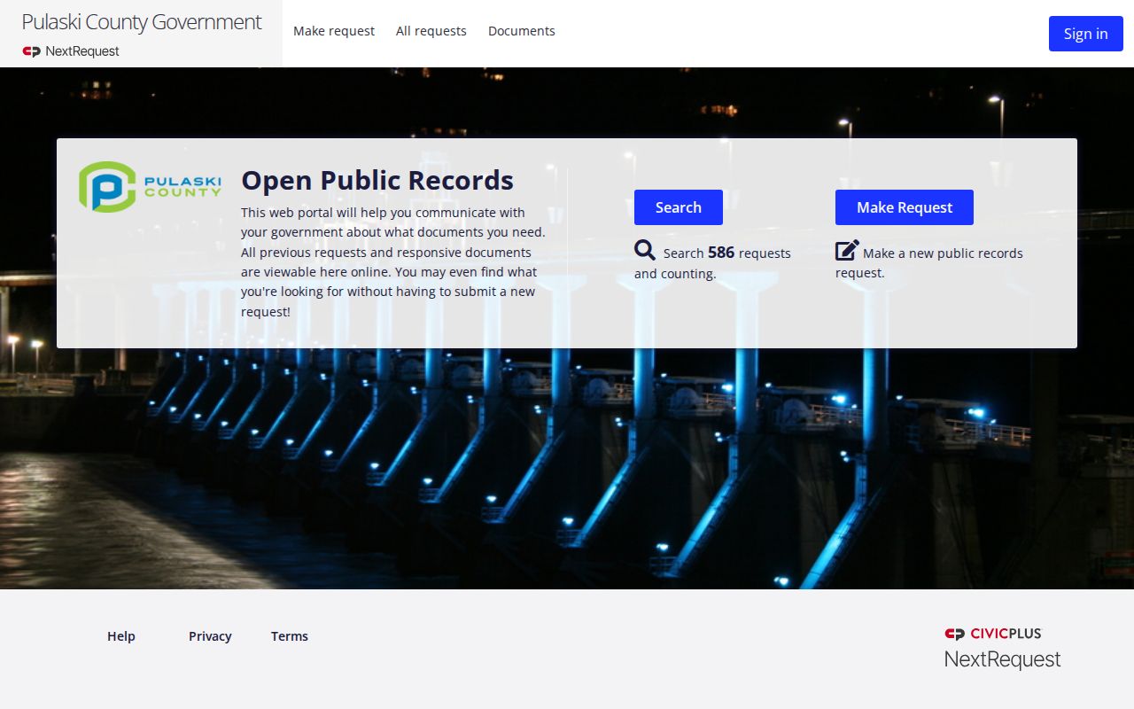 Sherwood public records Pulaski County open records request portal